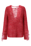 SWAYING/KNIT V-neck floating jumper SW24RE1T05 red